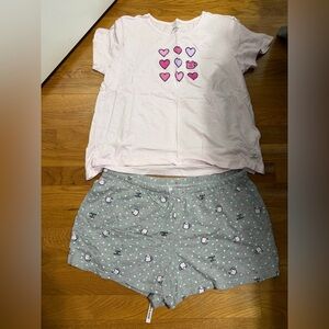 Pink and Gray Pajamas Set